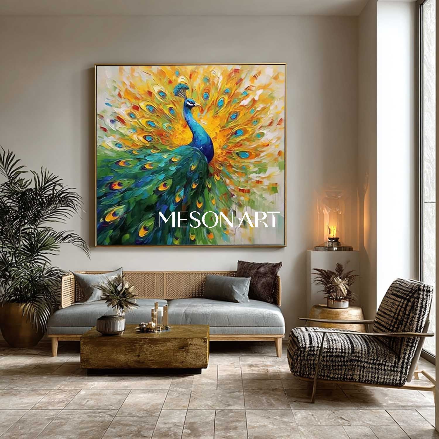 Shop Colorful Peacock Wall Art Modern Abstract Painting Vibrant Canvas