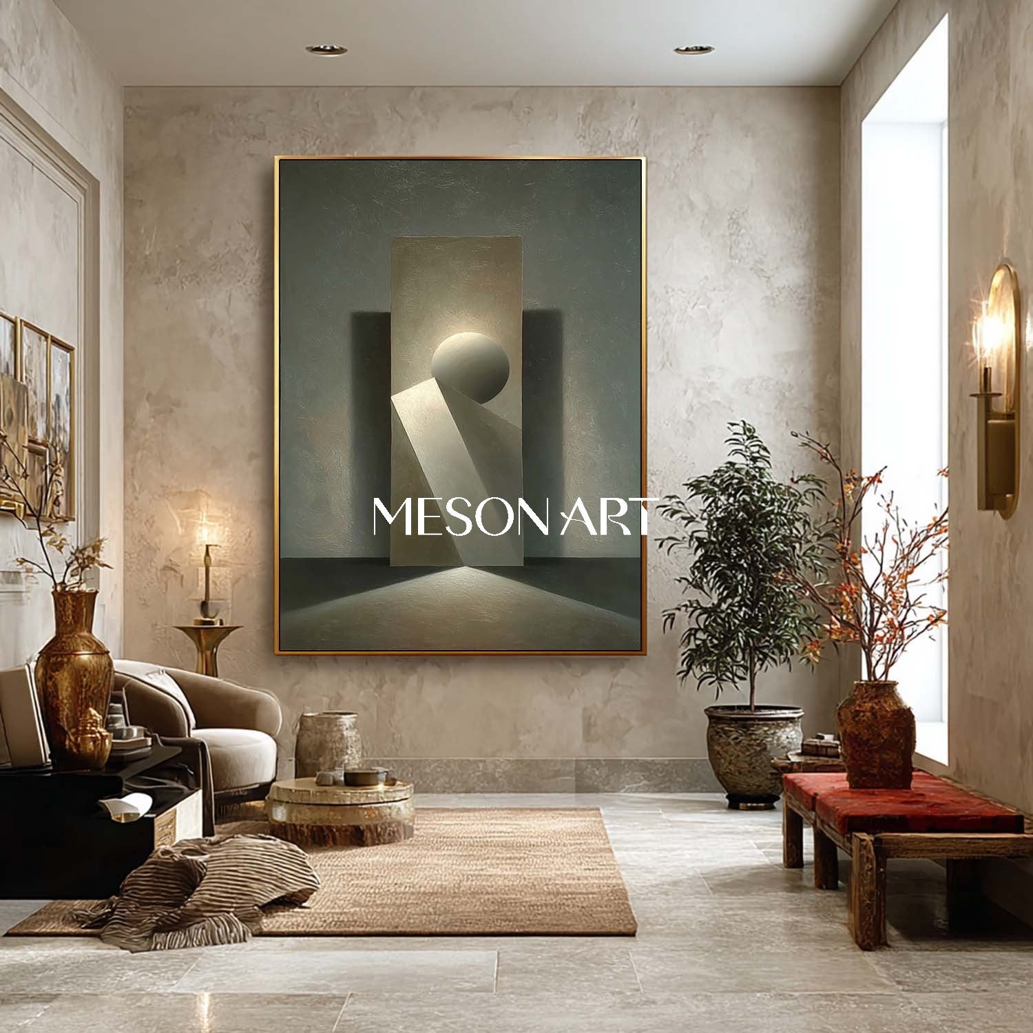 Original Abstract Minimalist Canvas Art Bedroom Framed Office Wall Art