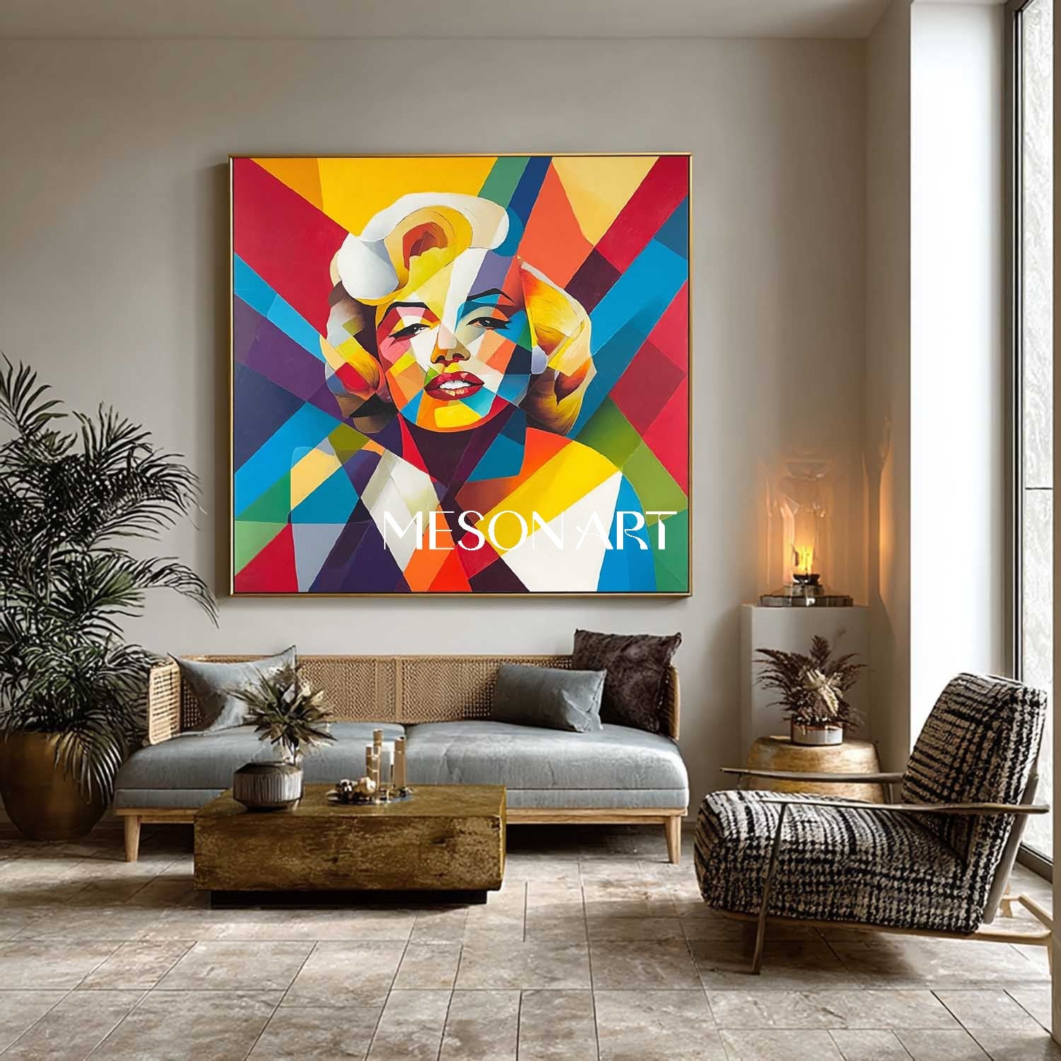 Buy Marilyn Monroe Pop Art Wall Art Colorful Geometric Abstract Canvas