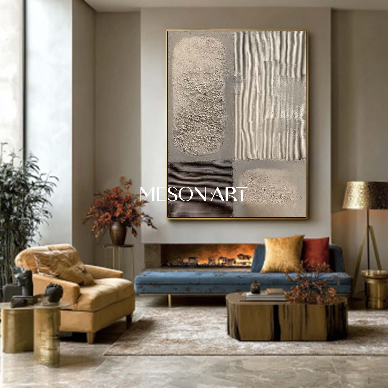 Original Wabi Sabi Minimalist Textured Abstract Wall Art Living Room