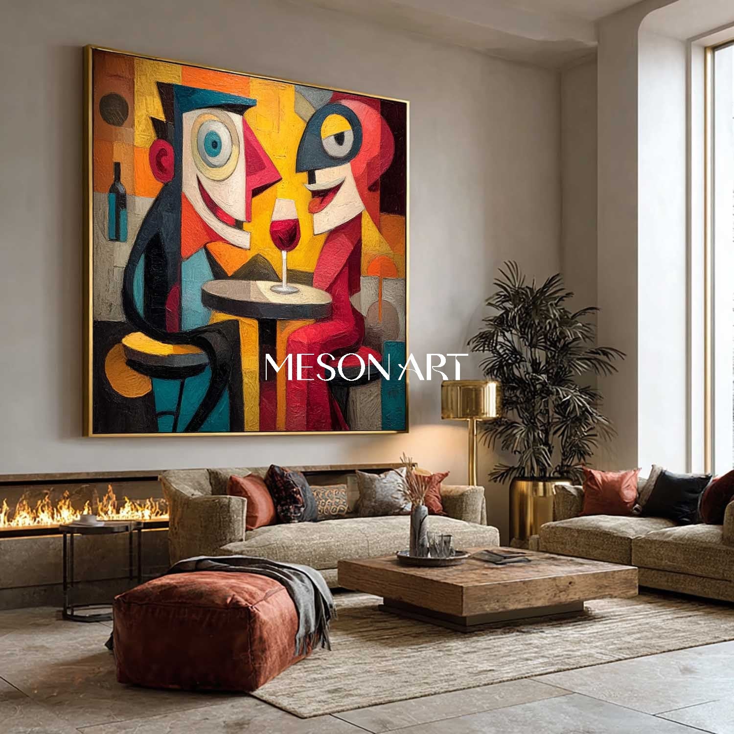 Colorful Bold Abstract Pop Art Painting for Living Room or Office Wall