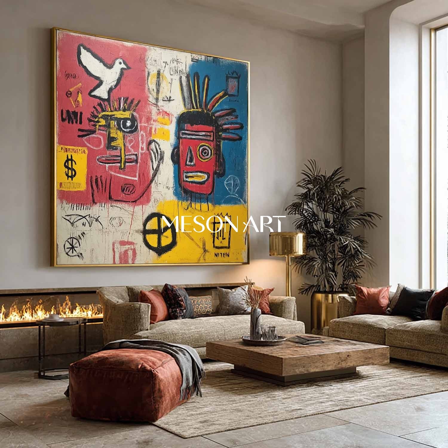 On Sale! Framed Abstract Pop Art Raw Textures Bold Colors Street Art