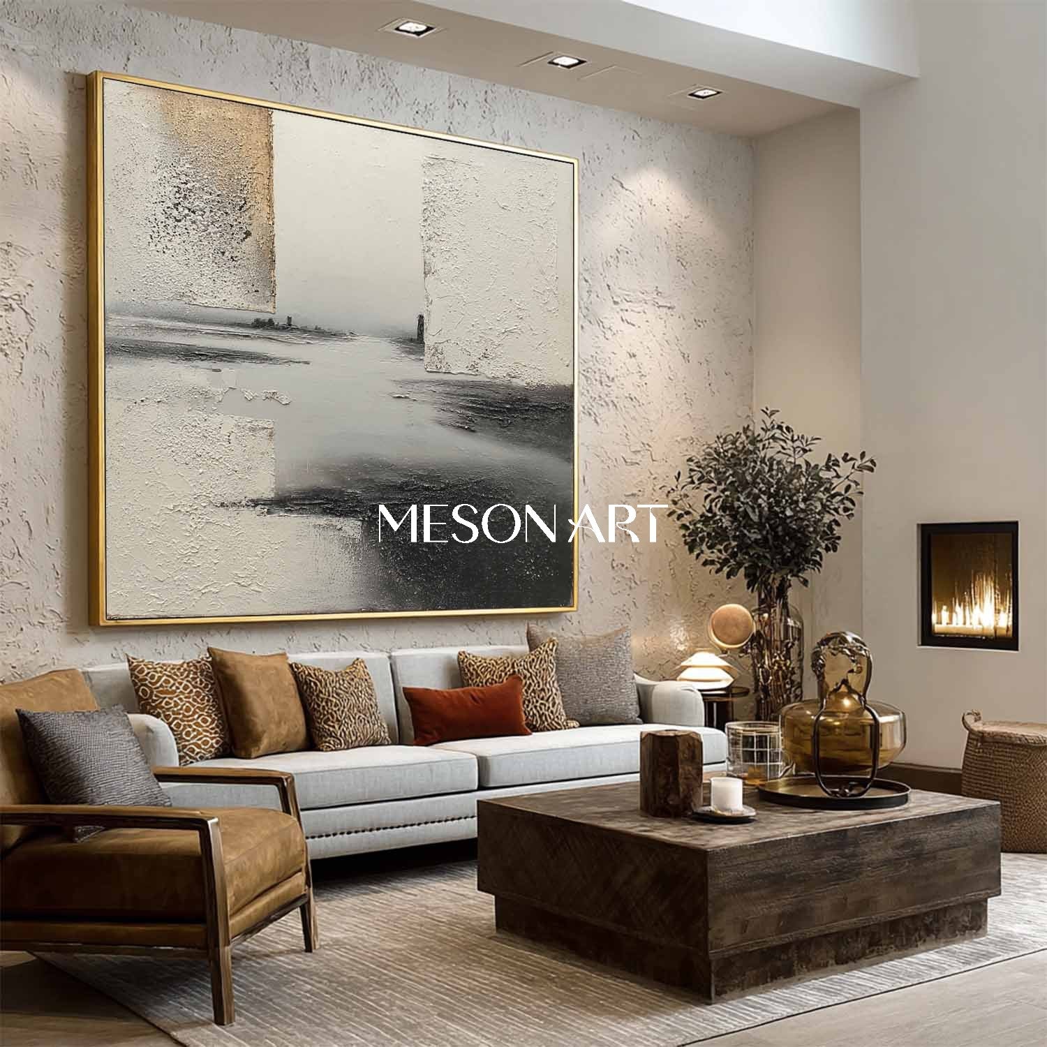 3D Grey Abstract Art Canvas For Sale Grey Minimalist Texture Painting