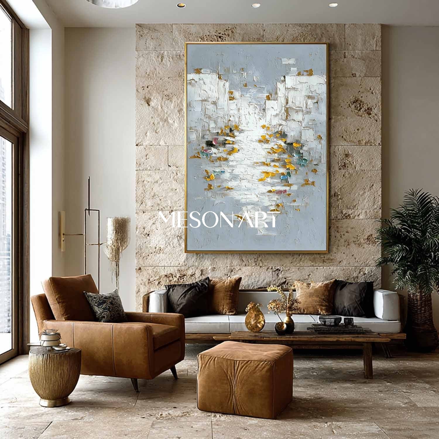 Vertical Abstract Wall Art Large Textured Modern Canvas Painting