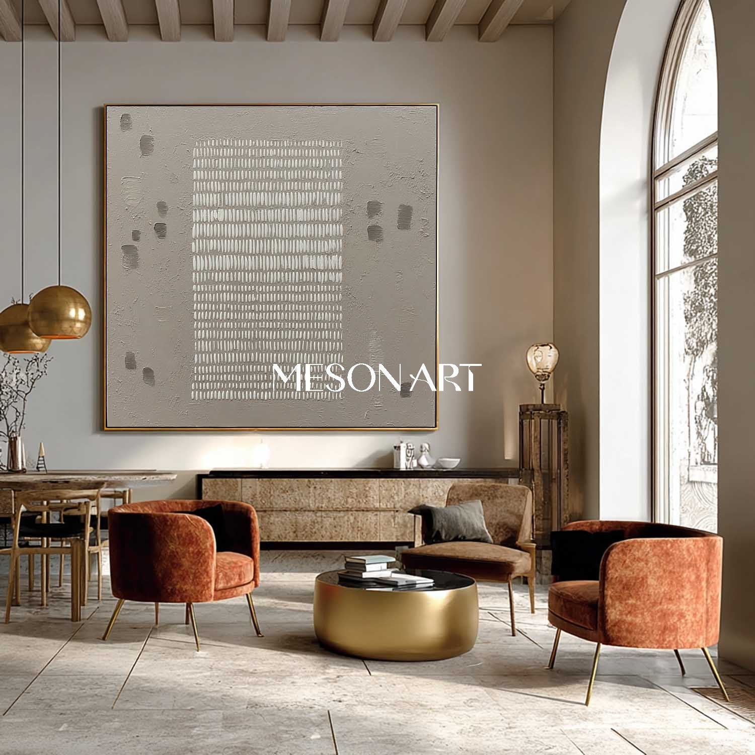 Large Wabi-Sabi 3D Textured Wall Art Neutral Tones Painting Entryway