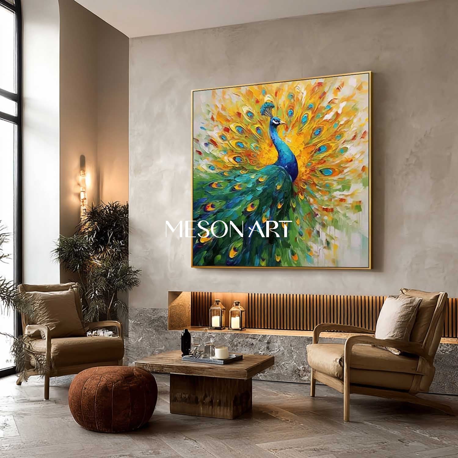 Shop Colorful Peacock Wall Art Modern Abstract Painting Vibrant Canvas