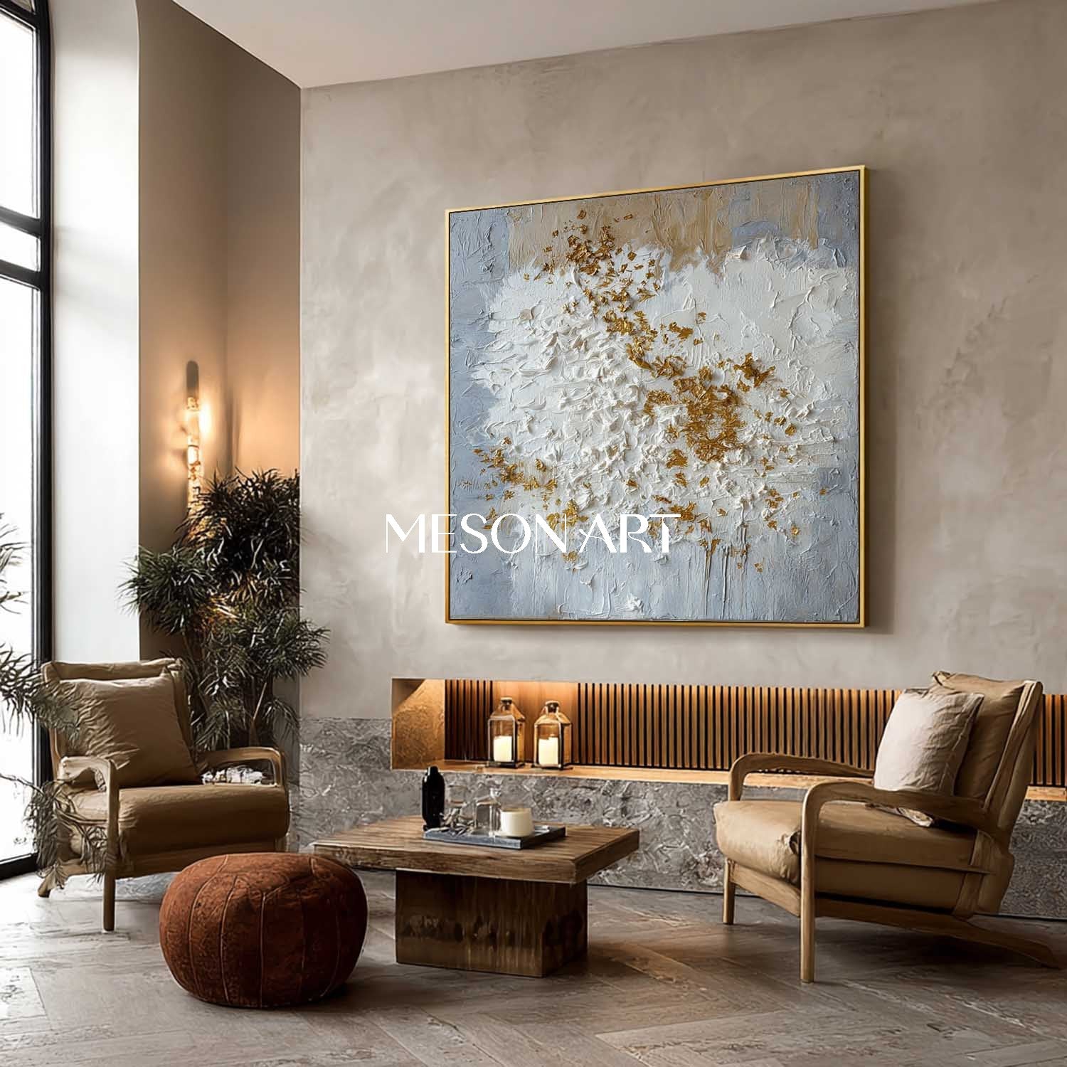 Wabi-Sabi Abstract Modern Canvas Textured Wall Art Large Painting