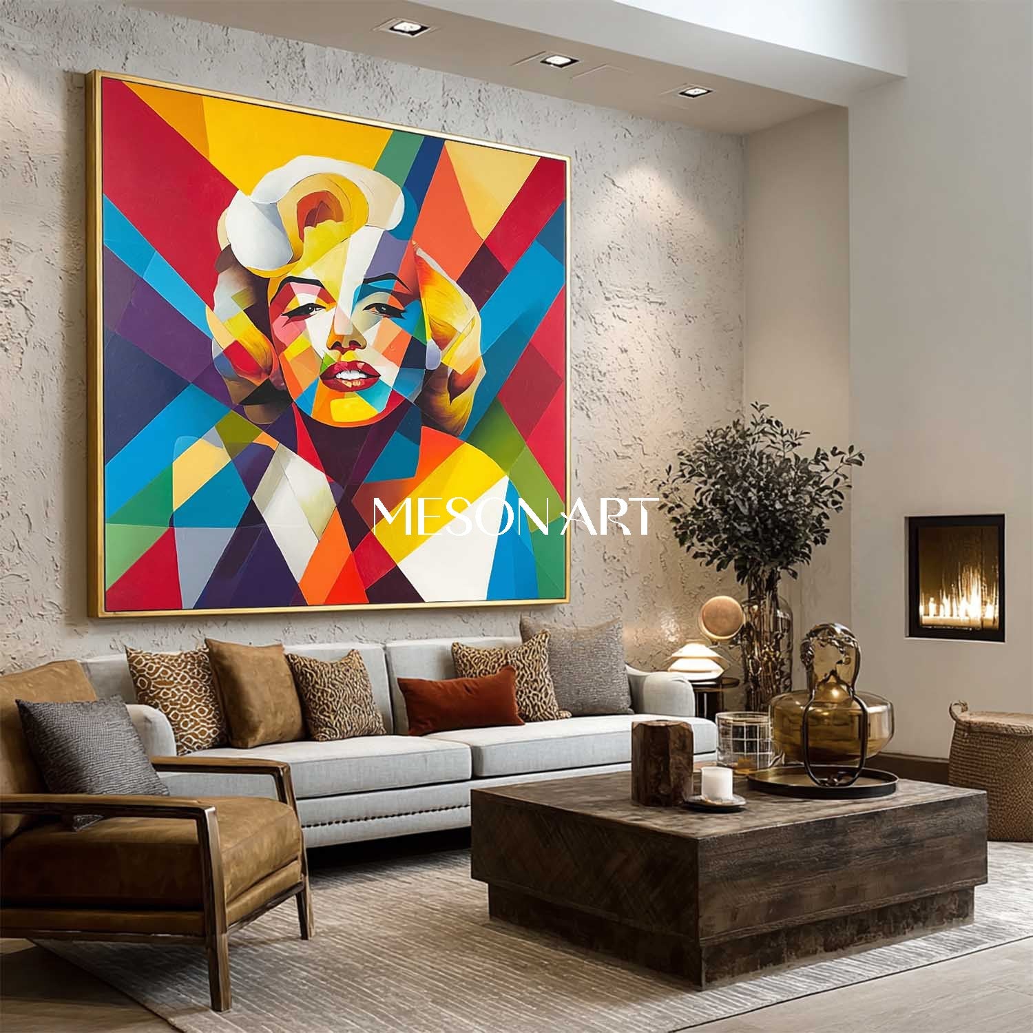 Buy Marilyn Monroe Pop Art Wall Art Colorful Geometric Abstract Canvas