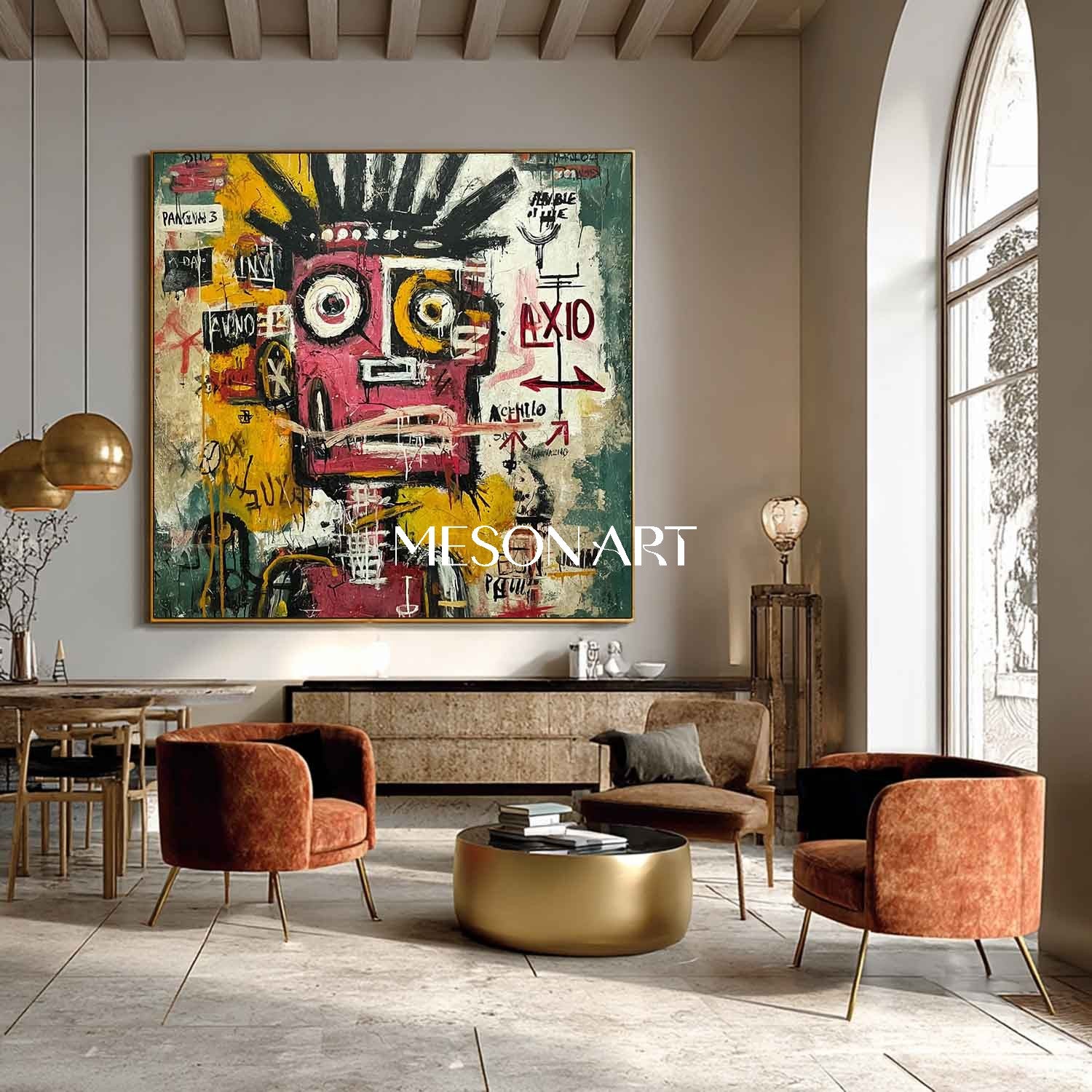 Buy Large Basquiat Style Art Abstract Graffiti Wall Canvas for Hallway