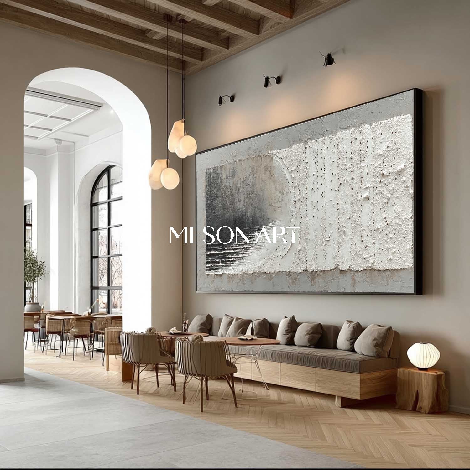 Wabi-Sabi Modern Minimalist Wall Art Heavy Impasto Neutral Painting