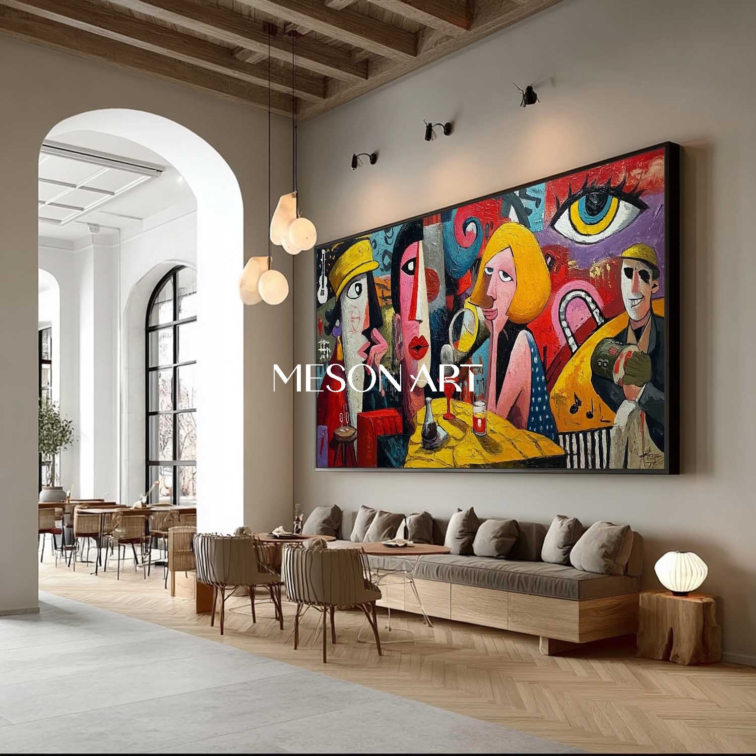 Shop Pop Art Abstract Graffiti Canvas for Modern Cafe and Living Room