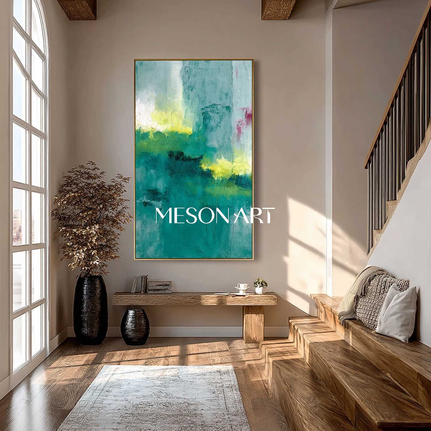 Emerald Green Abstract Art for Sale Bedroom Emerald Canvas Wall Decor Painting