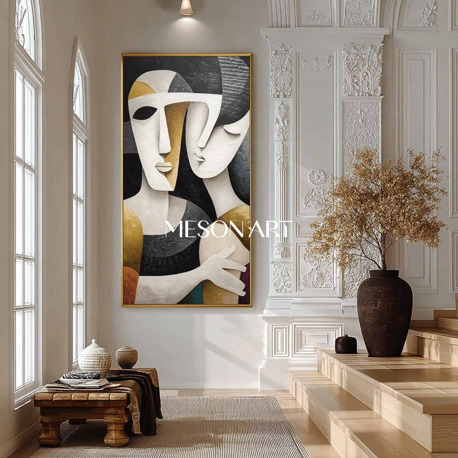 Buy Large Black Gold Minimalist Abstract Canvas Art Living Room Office