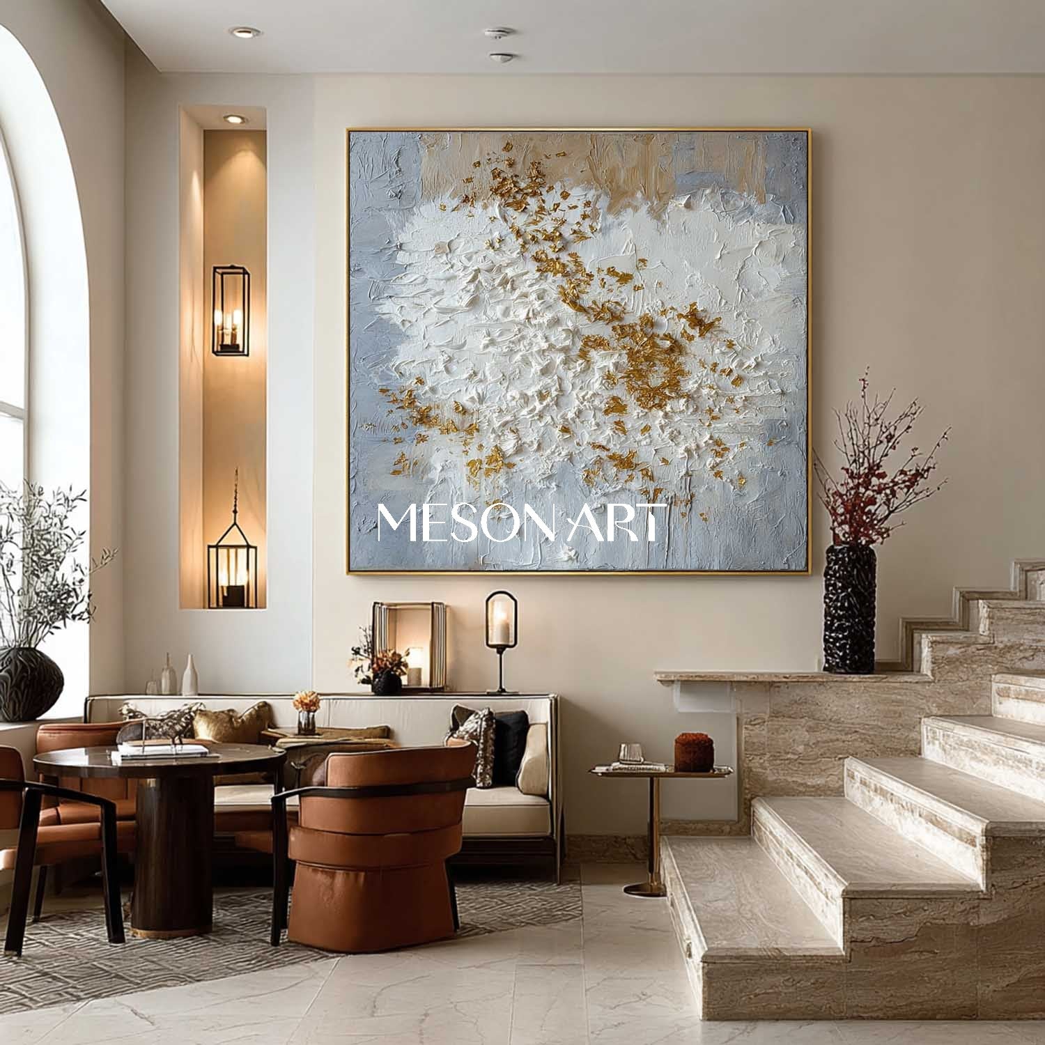 Wabi-Sabi Abstract Modern Canvas Textured Wall Art Large Painting