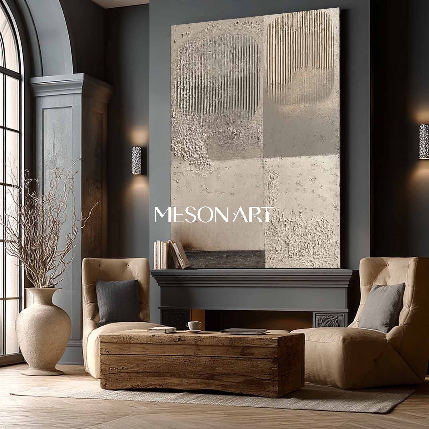 Handmade Textured Wabi-Sabi Minimalist Canvas Original Neutral Art