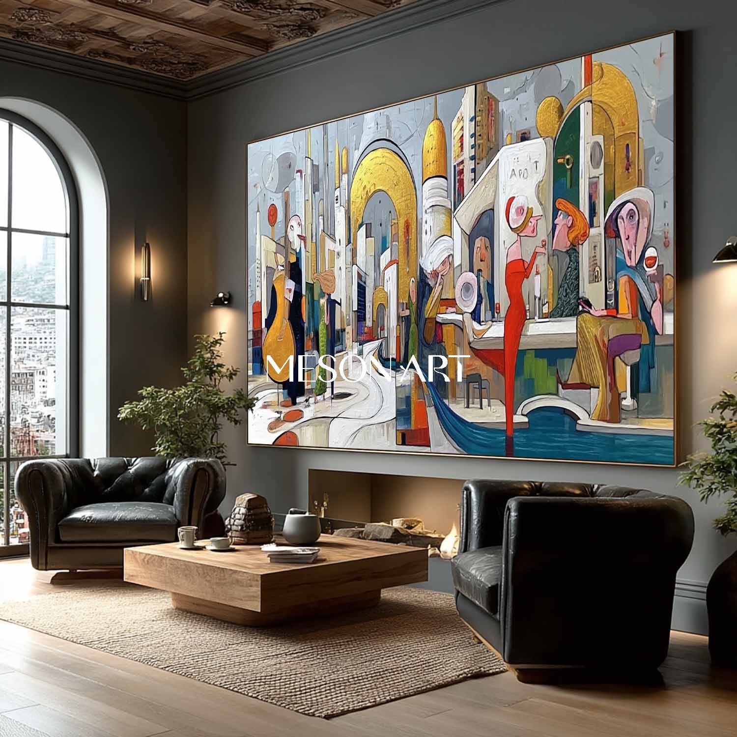 Oversized White Contemporary Textured Art Hand Painted Canvas Bedroom