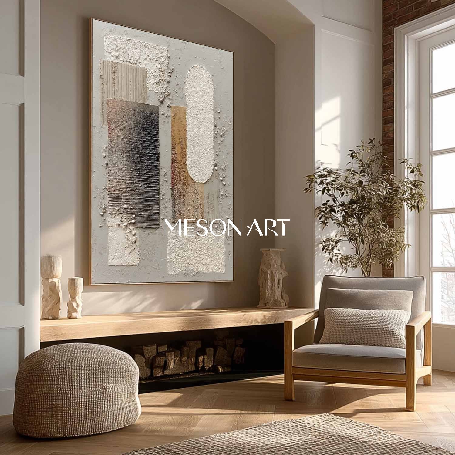 Buy Modern Textured Abstract Art Subtle Earth Tones Canvas Wall Decor