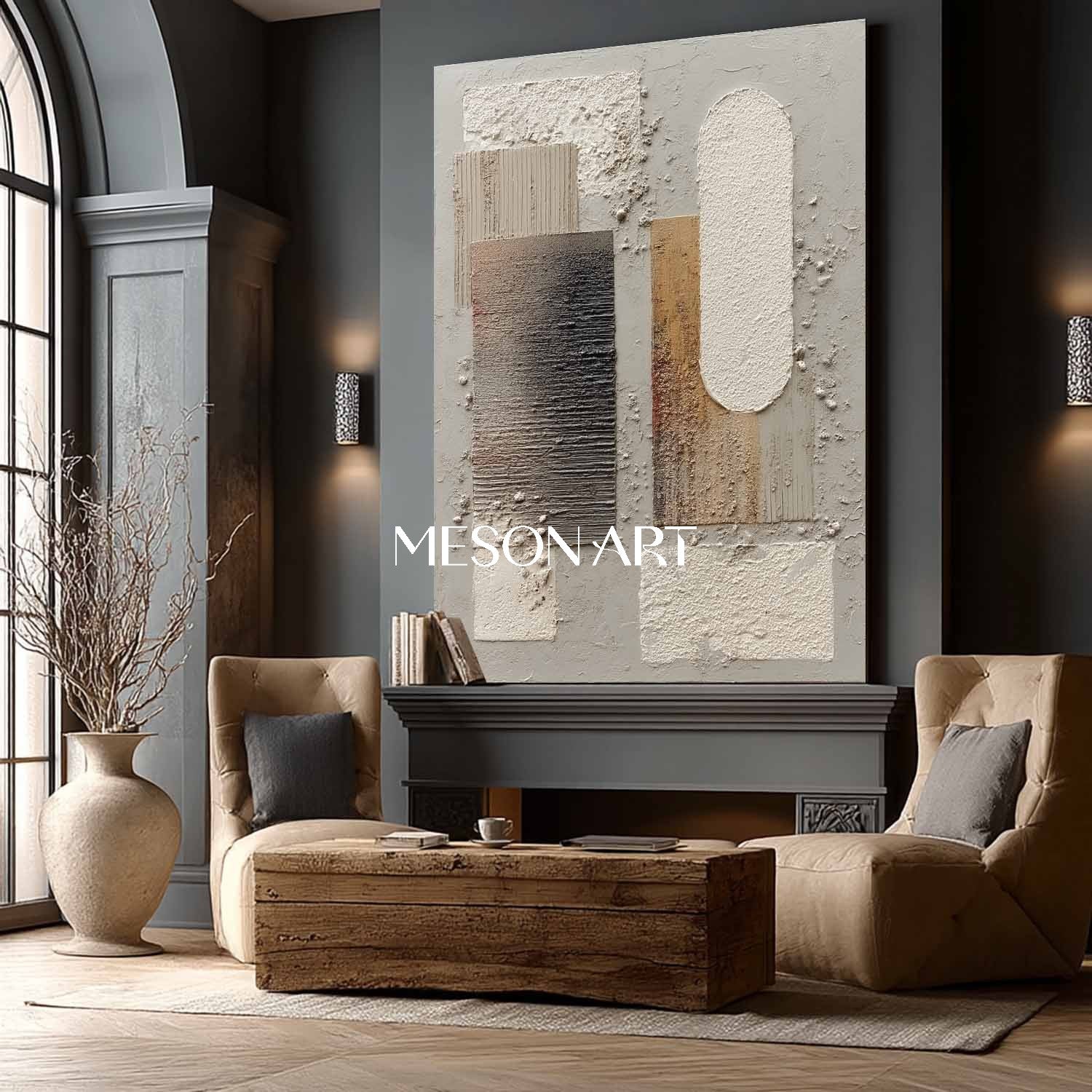 Buy Modern Textured Abstract Art Subtle Earth Tones Canvas Wall Decor