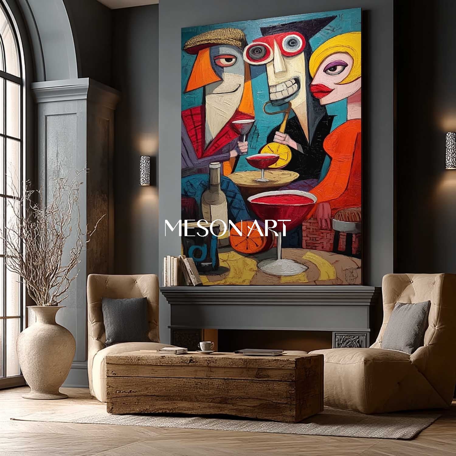 Buy Modern Abstract Pop Art Colorful Bold Painting 24x20 Framed Canvas