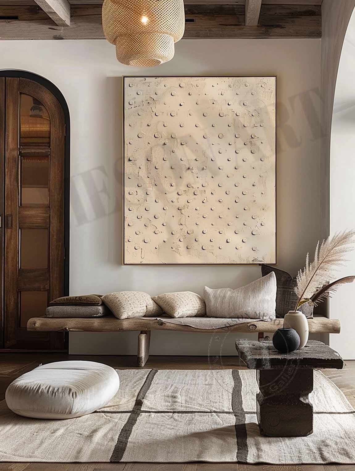 3D Earthy Minimalist Abstract Canvas Art Earthy Minimalist Textured Painting Wabi-Sabi Wall Art