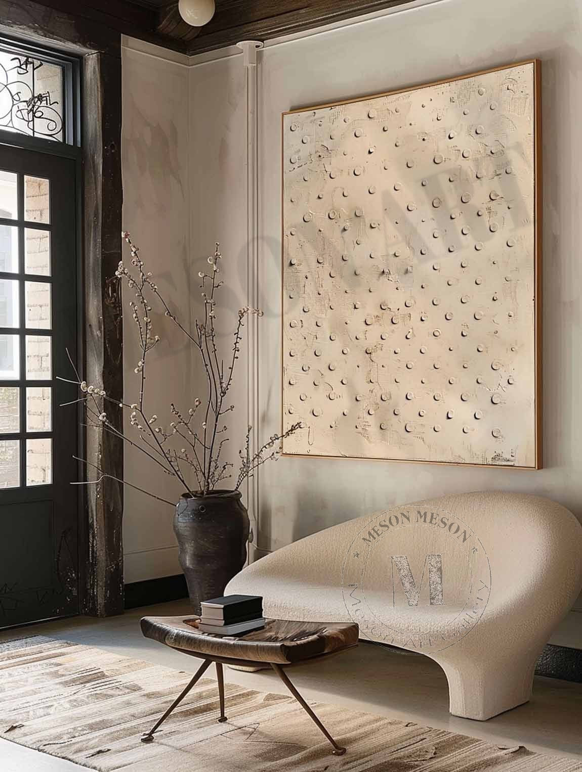 3D Earthy Minimalist Abstract Canvas Art Earthy Minimalist Textured Painting Wabi-Sabi Wall Art