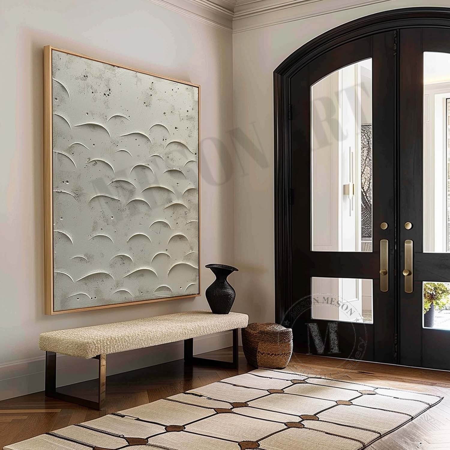 3D Beige Minimalist Canvas Art for Sale Beige Plaster Minimalist Abstract Texture Wall Painting