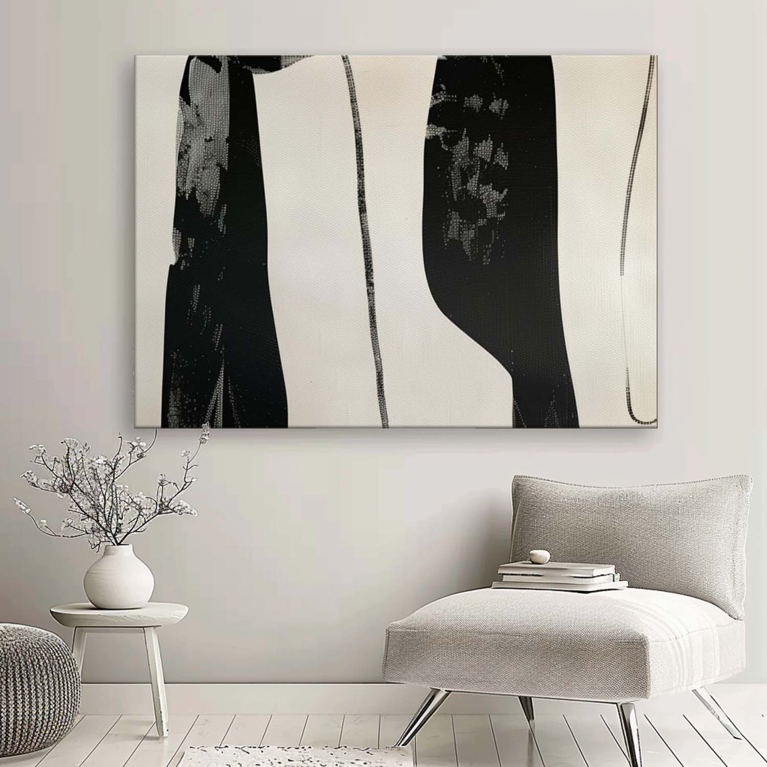Large Black and White Minimalist Abstract Art for Sale Black and White Abstract Canvas Wall Art Decor