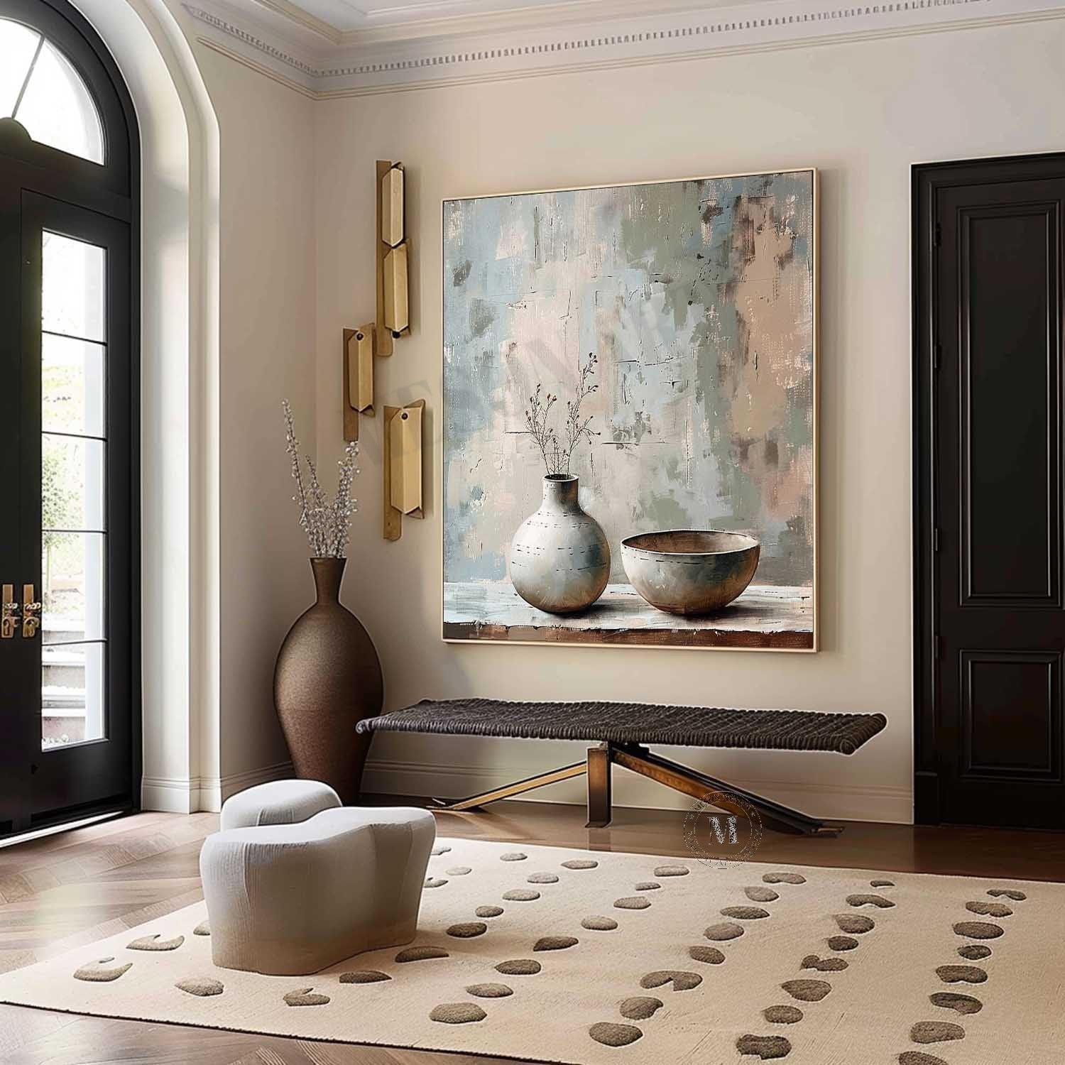 Gray Clay Pot Art for Sale Gray Clay Pot Painting Gray Clay Pot Canvas Wall Art Decor