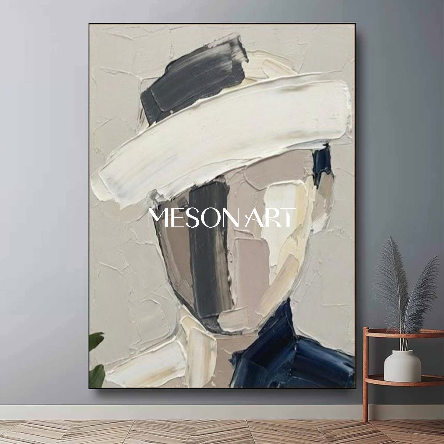 Modern Abstract Portrait Heavy Texture Oil Painting | MesonArt