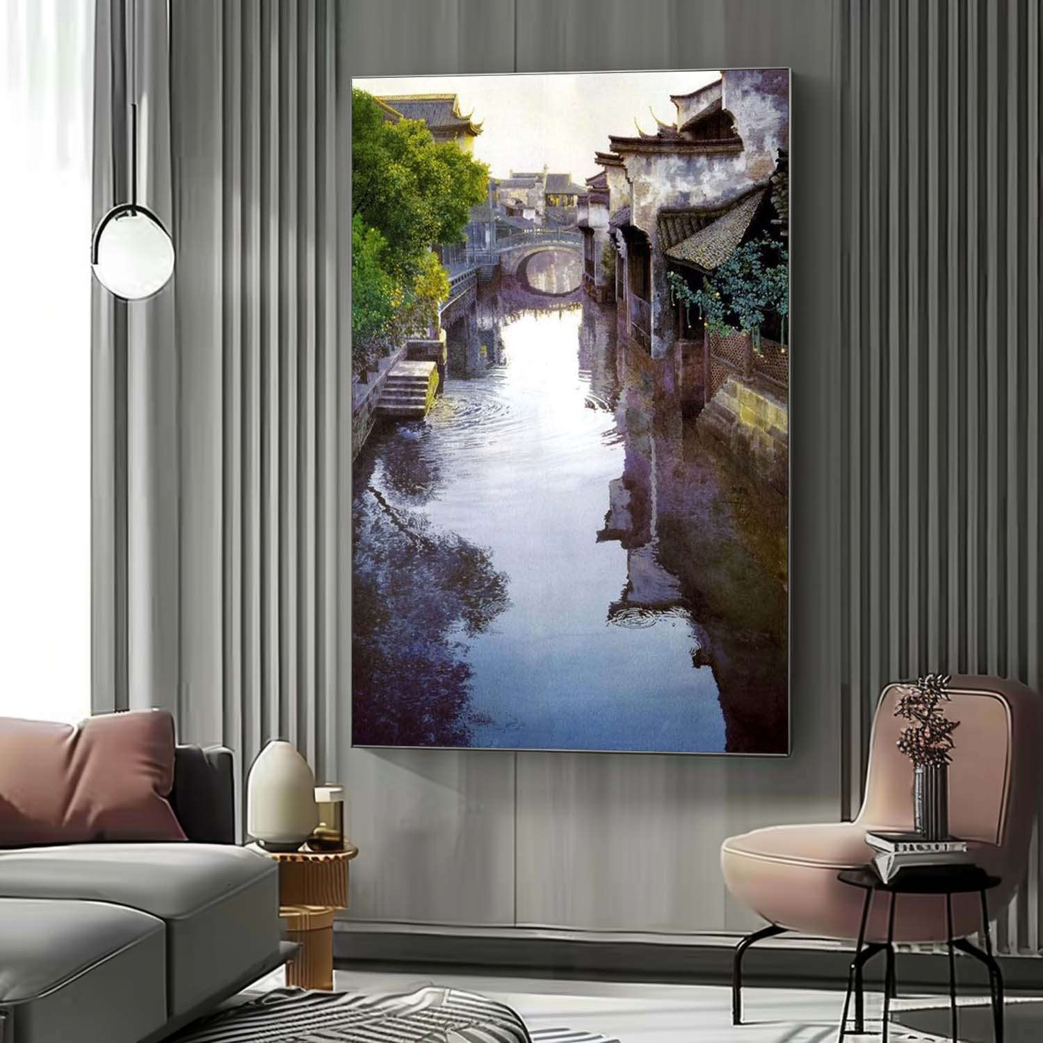 Large Watertown Oil Painting Watertown Canvas Wall Art Super Realistic Watertown Art for Sale