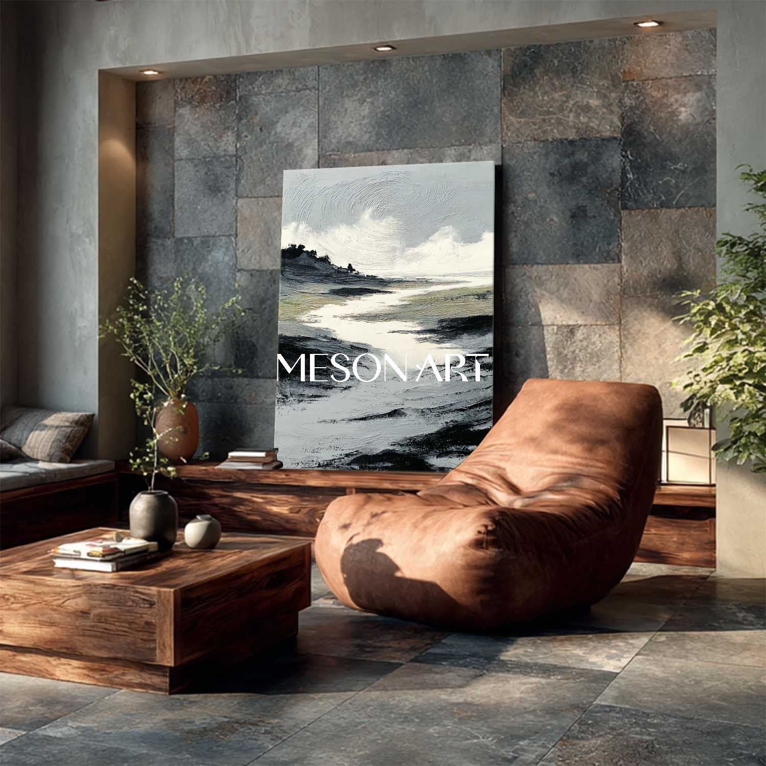 Buy Minimalist Wabi Sabi Entryway Oil Painting Vertical Wall Art Decor