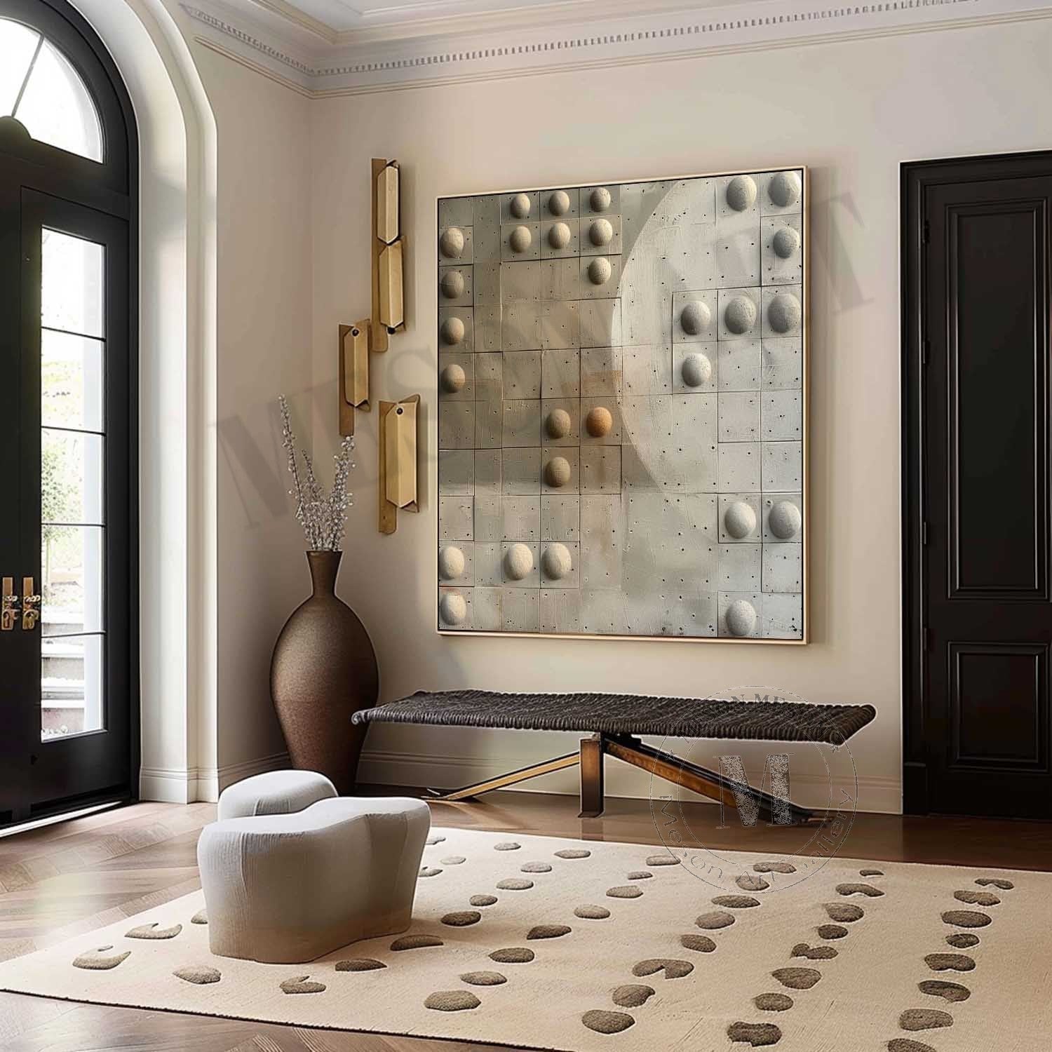 3D Green and Gray Minimalist Abstract Art Canvas for Sale Green and Gray Minimalist Texture Painting