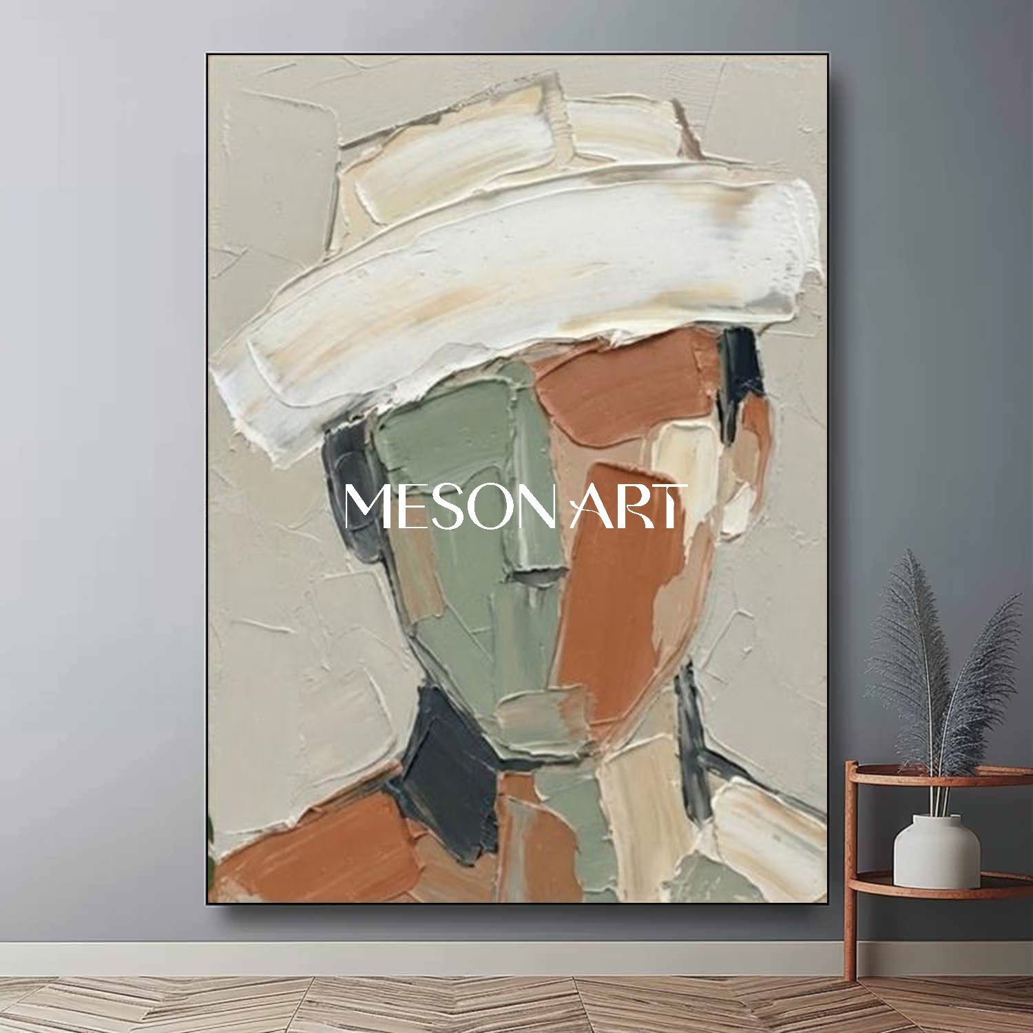 Abstract Portrait Canvas Art Contemporary Home Design Art Gallery Quality Textured Decor