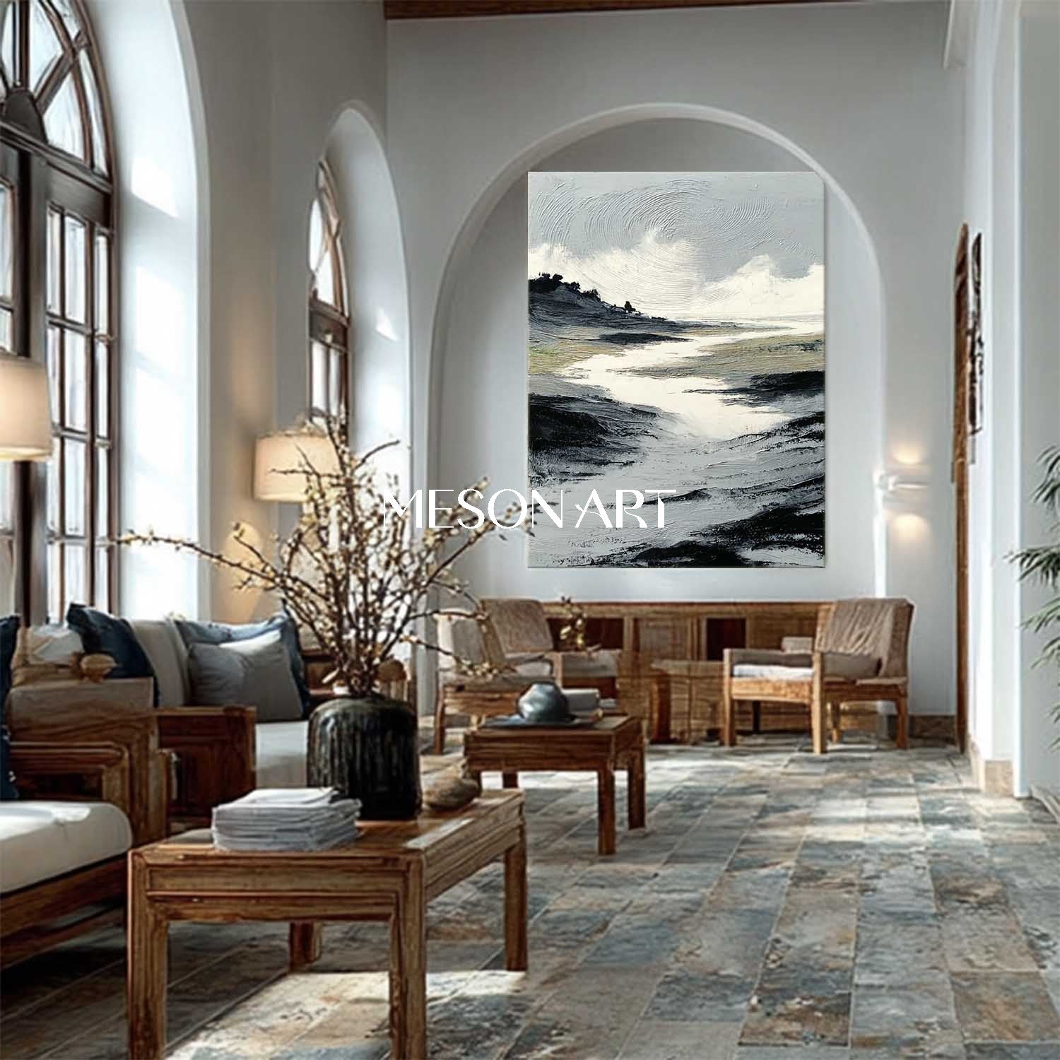 Buy Minimalist Wabi Sabi Entryway Oil Painting Vertical Wall Art Decor