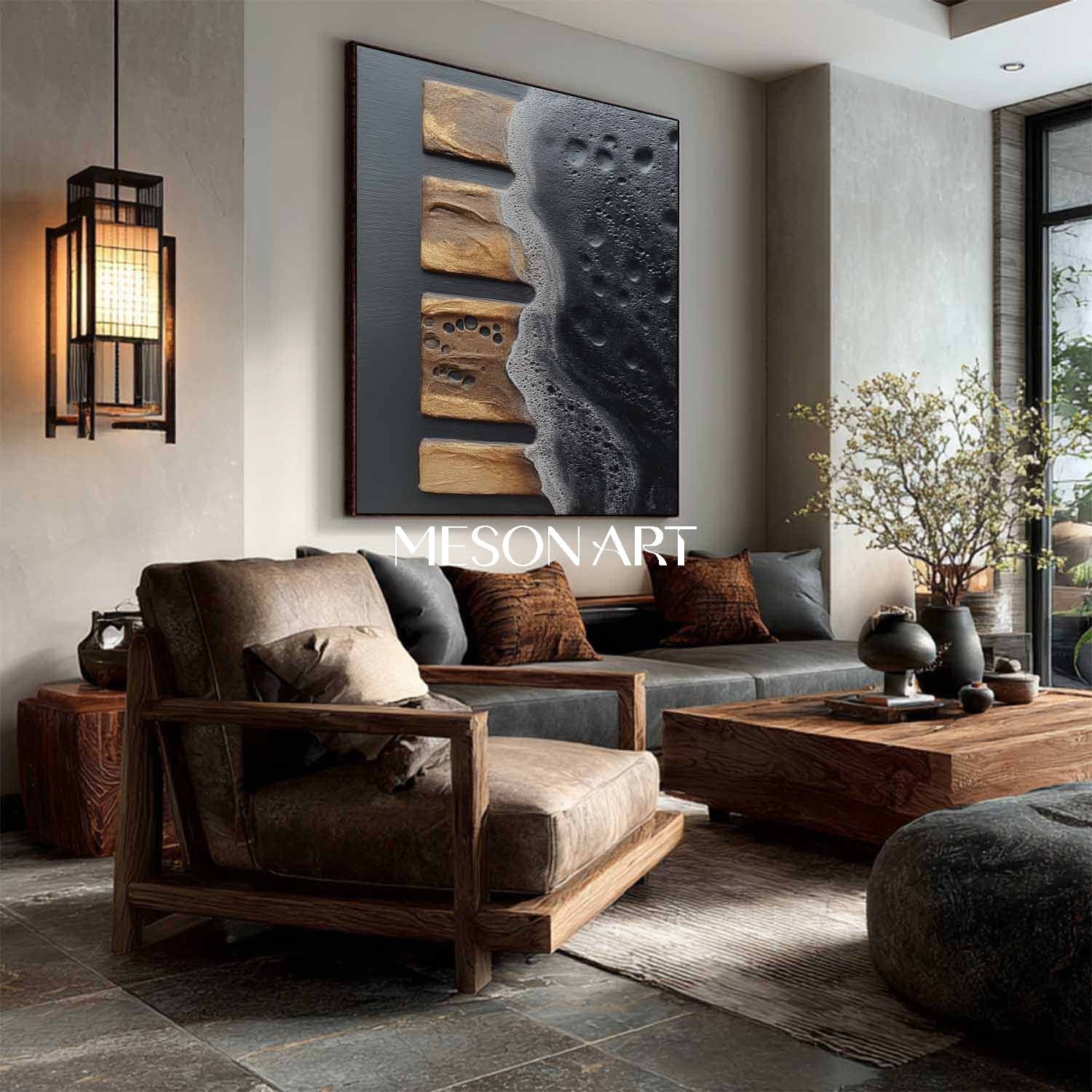 Shop Luxury Minimalist Abstract Textured Painting Hotel or Office Wall