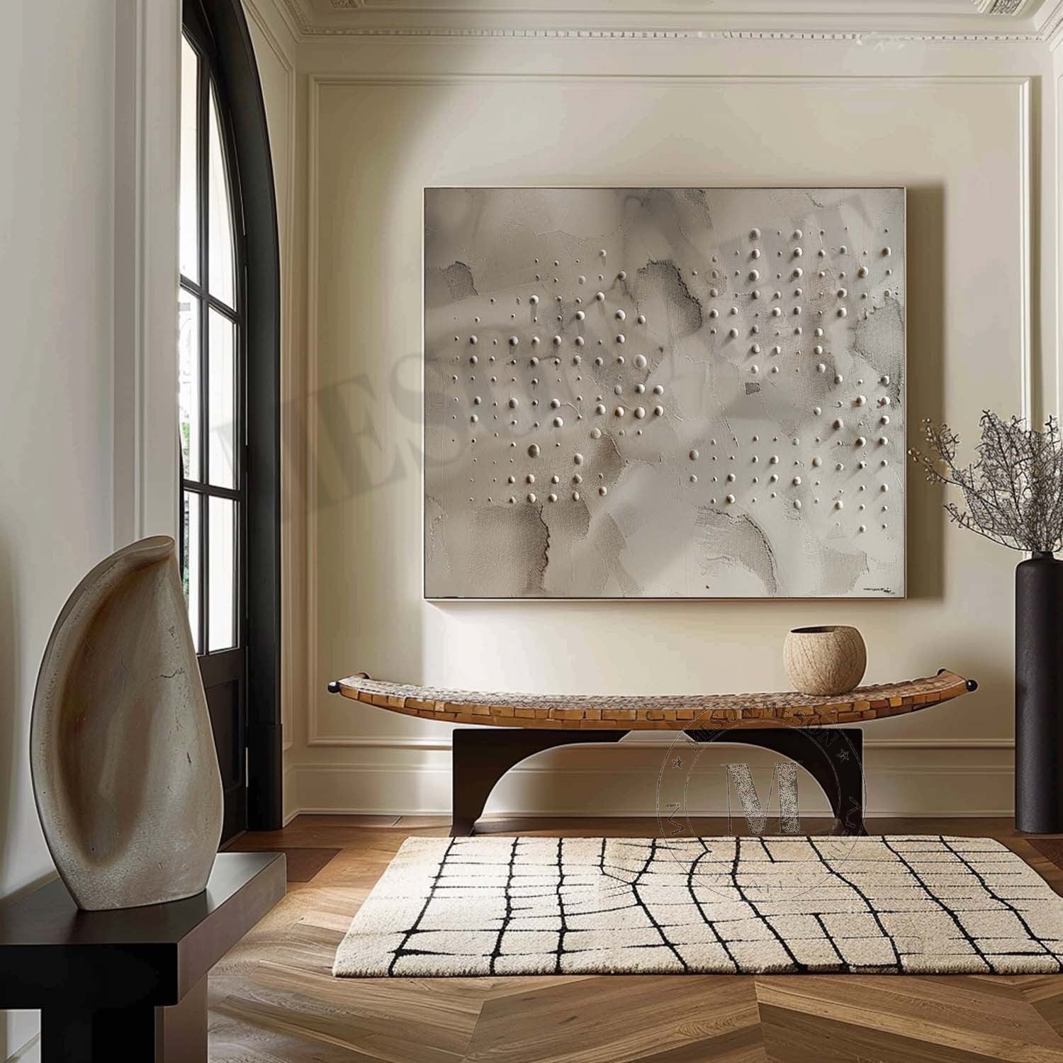 3D Gray Minimalist Abstract Canvas Art Gray Minimalist Textured Painting Wabi Sabi Art