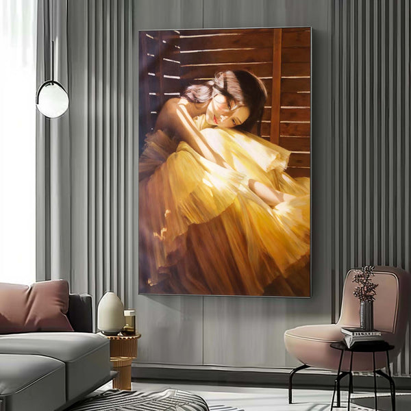 Large Realistic Beauty Portrait Art Canvas Hyperrealism Chinese Woman Oil Painting Portrait Art Gift for Sale
