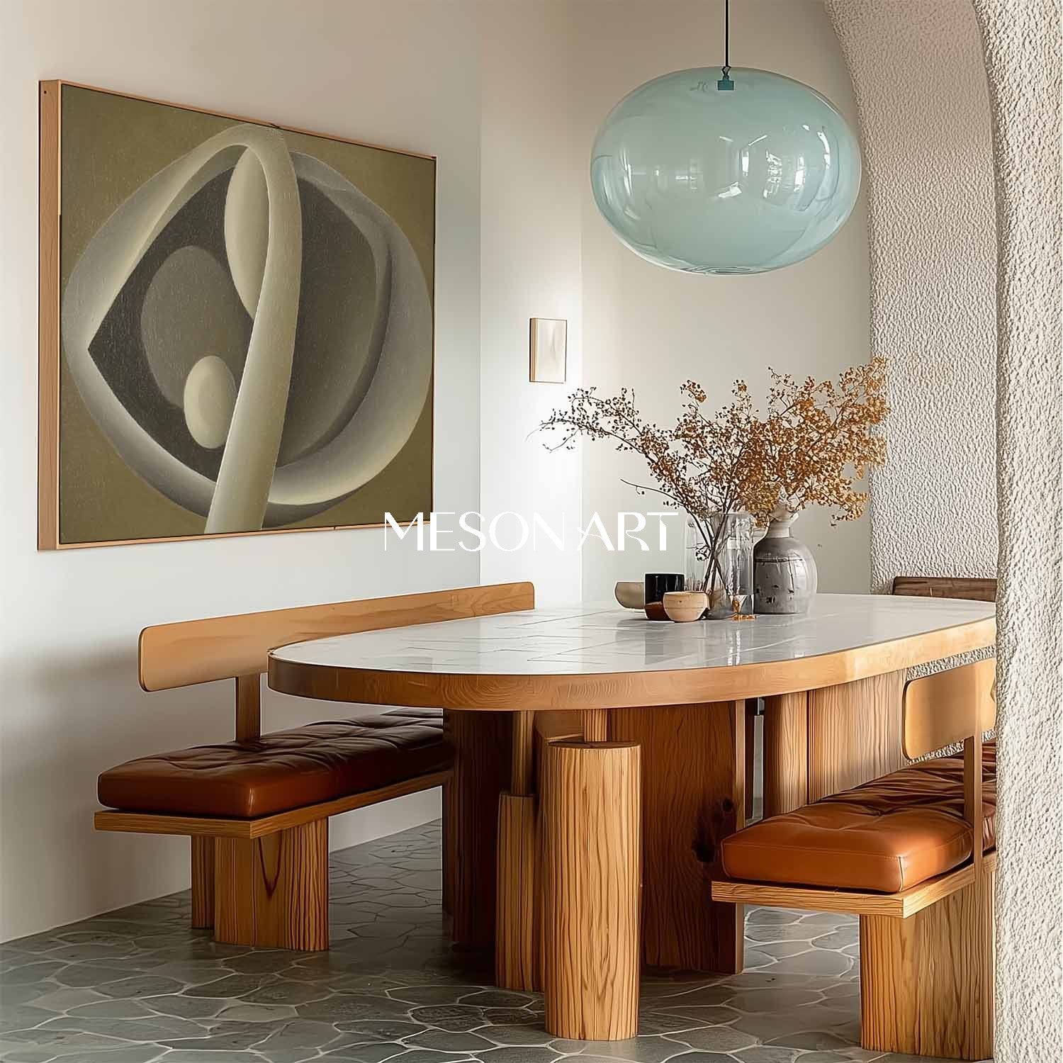 Large Minimalist Taupe Gray Original Painting Dining Room Wall Art Decor