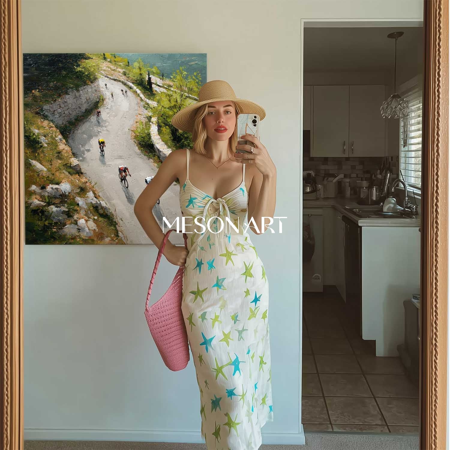 Original Sport Landscape Wall Art Textured Framed Canvas Entryway