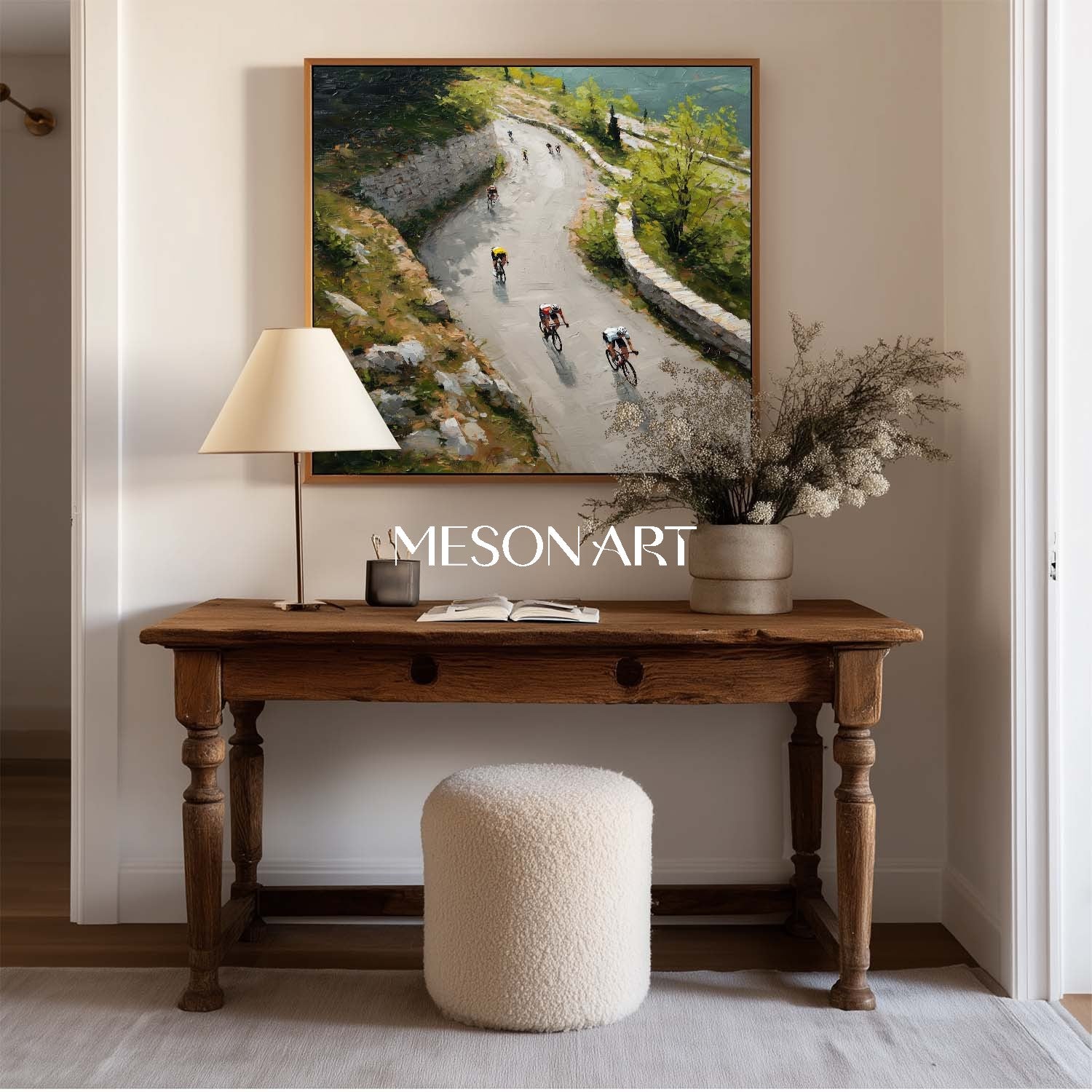 Original Sport Landscape Wall Art Textured Framed Canvas Entryway