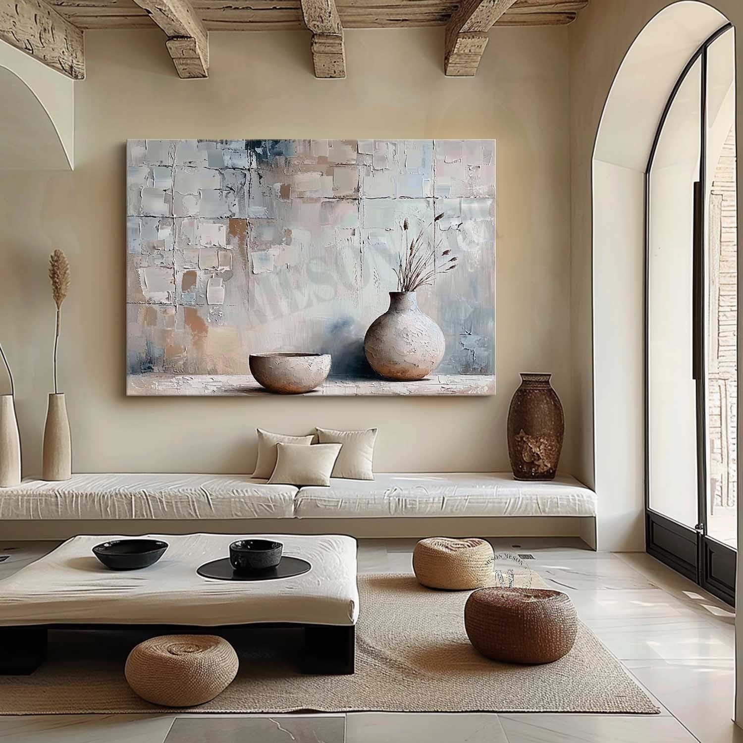 Large Grey Vase Canvas Wall Art Decor Ceramic Vase Art Ceramic Vase Still Life Paintings For Sale