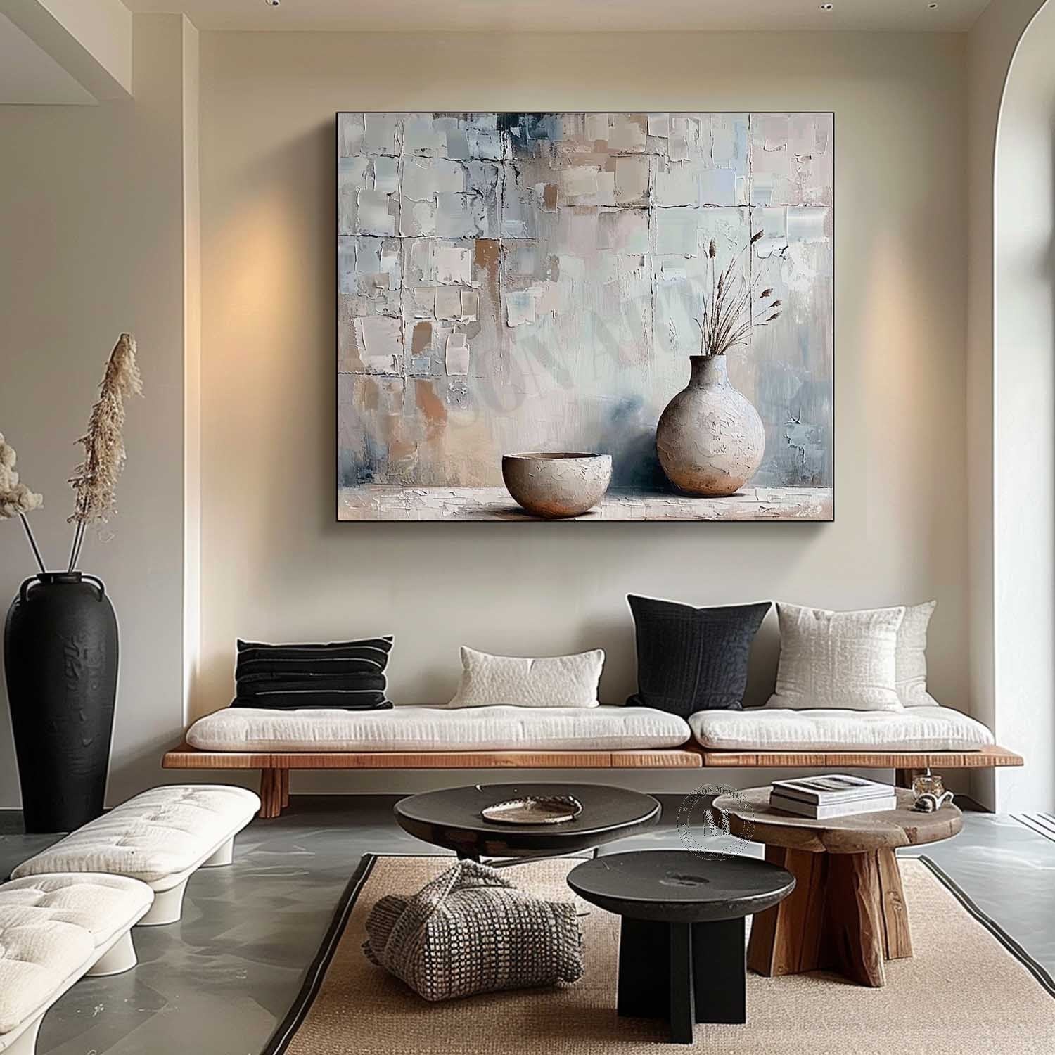 Large Grey Vase Canvas Wall Art Decor Ceramic Vase Art Ceramic Vase Still Life Paintings For Sale