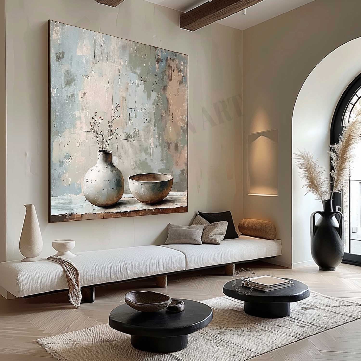 Gray Clay Pot Art for Sale Gray Clay Pot Painting Gray Clay Pot Canvas Wall Art Decor
