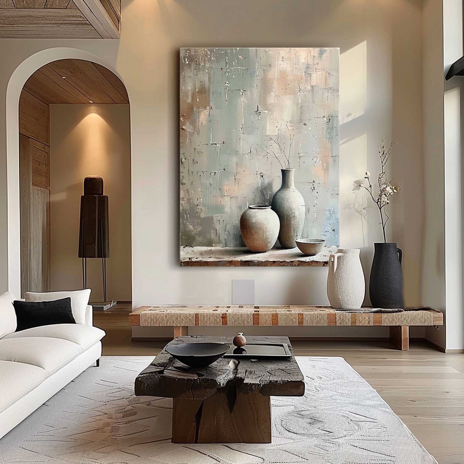 Grey Vase Canvas Wall Art Decor Vase Still Life Art For Sale Ceramic Vase Painting