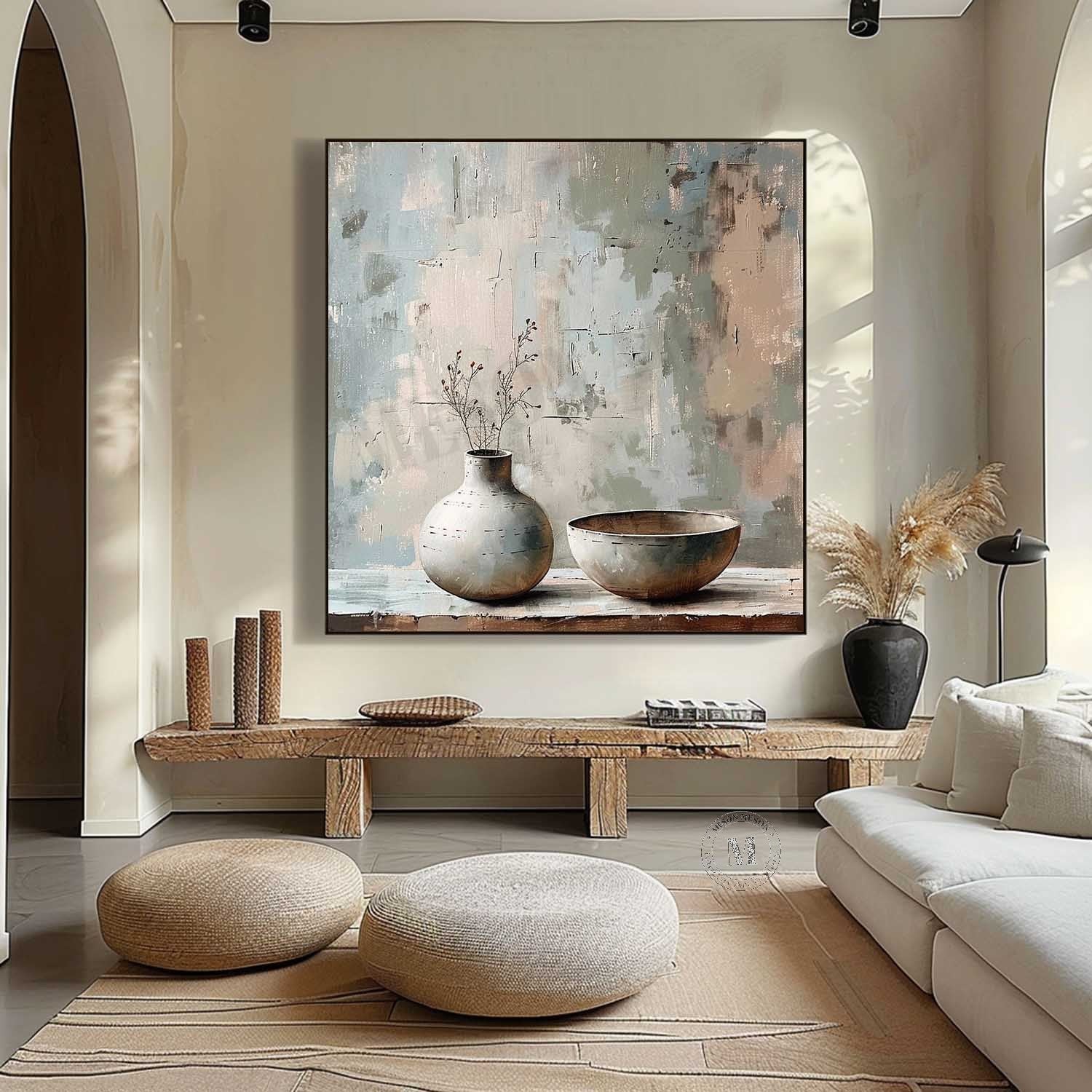Gray Clay Pot Art for Sale Gray Clay Pot Painting Gray Clay Pot Canvas Wall Art Decor