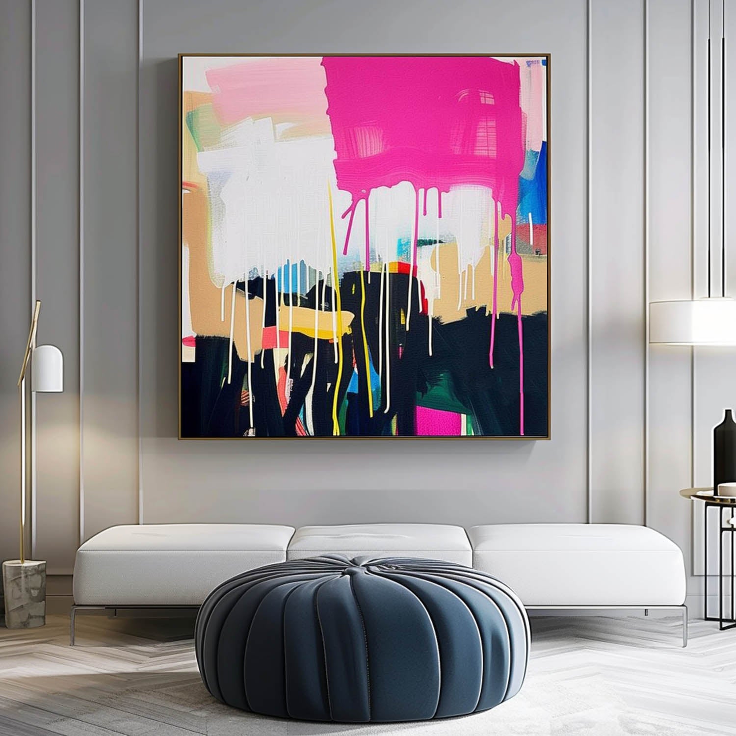 Colorful Abstract Canvas Oil Painting Palette Knife Abstract Art Colorful Palette Abstract Canvas Wall Art