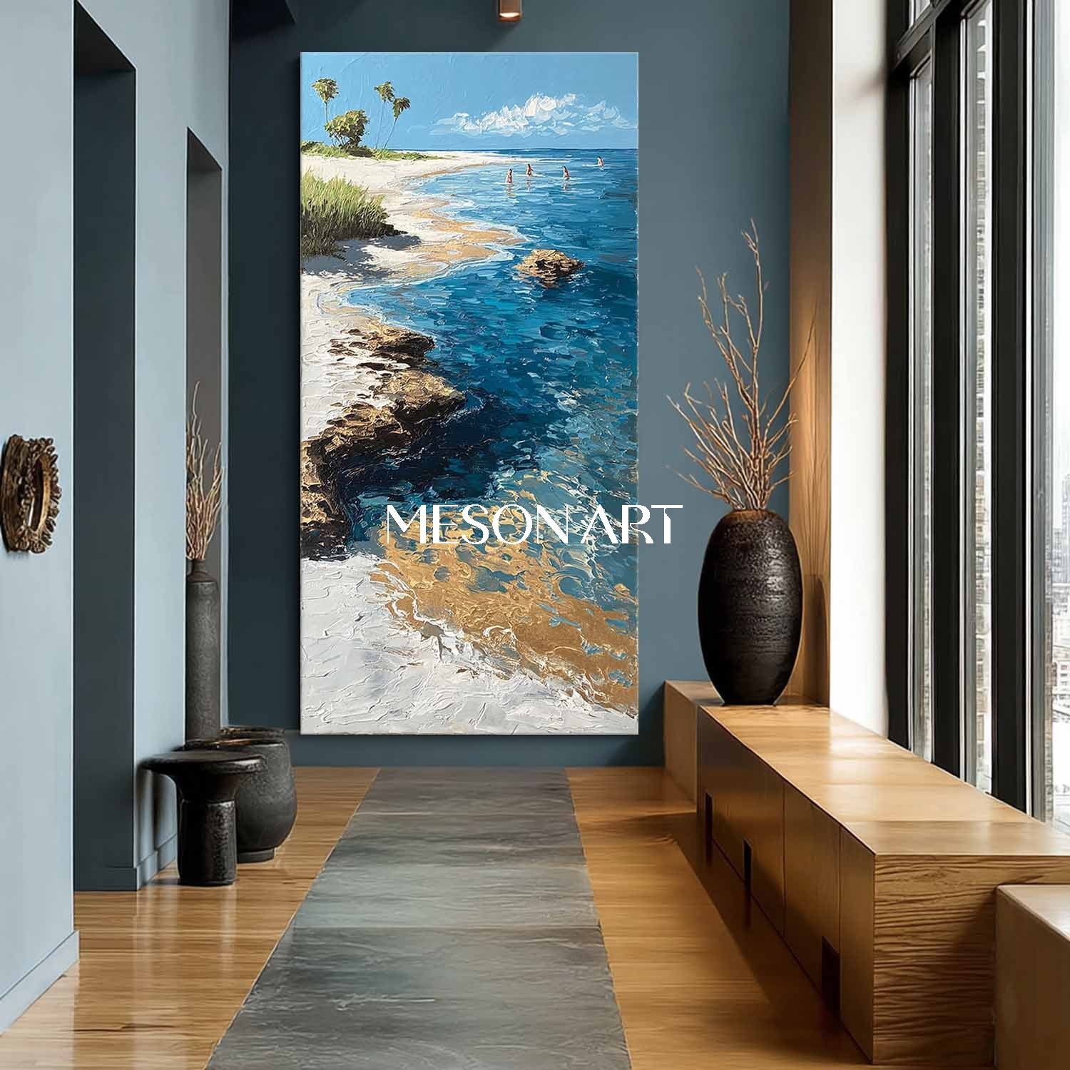 Ocean View Wall Art Beach Sunset Canvas Coastal Landscape Art Summer Beach Decor