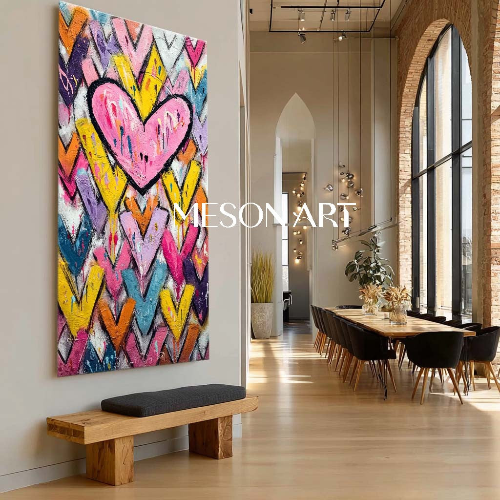 Large heart shaped wall art decoration ideas Heart shaped graffiti street abstract art for sale