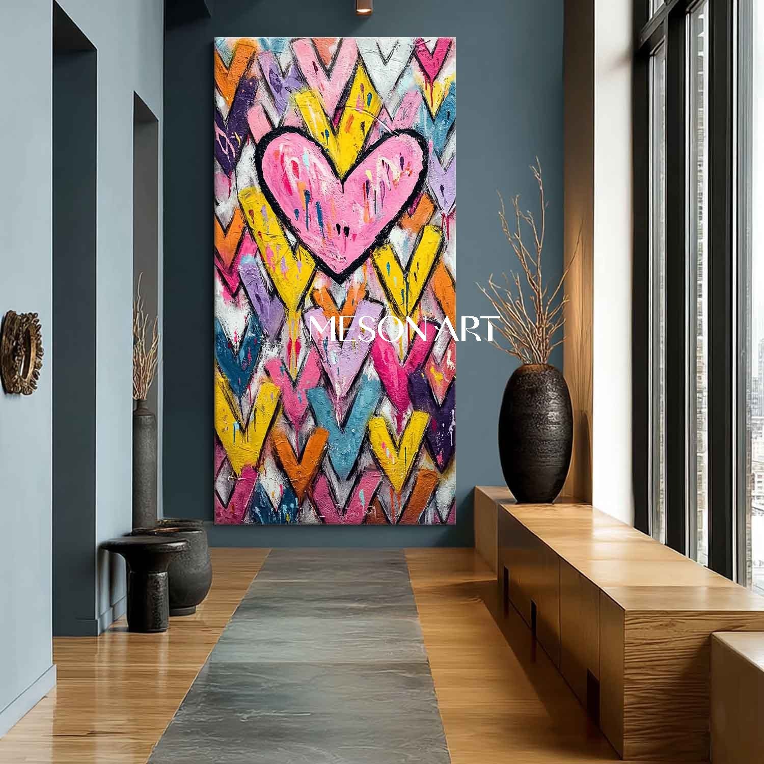 Large heart shaped wall art decoration ideas Heart shaped graffiti street abstract art for sale