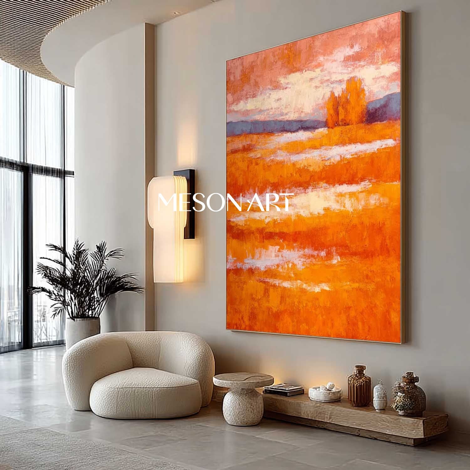 Fall Color Abstract Canvas Seasonal Wall Art for Fall Home Decor